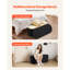 Banc coffre ovale avec rangement, peut supporter jusqu'à 300 kg, pliable, en molleton doux, idéal au pied du lit. Coffret de lit pliable et rembourré avec grand espace de rangement. Chambre, entrée, noire, conçue pour le salon.-1473274491