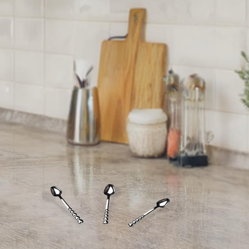 Ensemble de 6 cuillères à café en acier 6 pièces