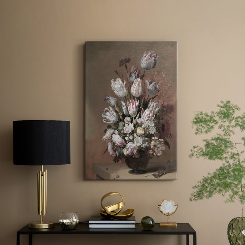 Imprimé floral rétro CI - galerie Cavas, H 12 po x l 8 po