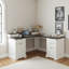 Bureau en L 59 po avec station de charge, bureau en L Executive avec tiroirs, armoire de rangement et support pour écran, bureau en coin