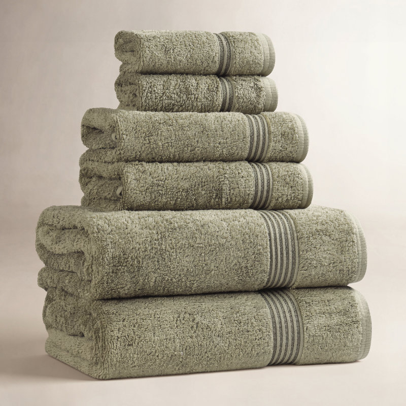 Ensemble de serviettes de bain 6 pièces Oleg Heritage, Vert forêt