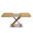 47.25 "-63" Dining Table, Original Wood Color, Seating 4-6 People, Retractable Table, Cross Metal Base And Stainless Steel Tubing(Natural)-1980975925
