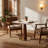 33.5'' Sintered Stone Solid Wood Square Dining Table-2006281430