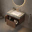 Armoire de salle de bain de luxe en noyer de 30 po Luxury