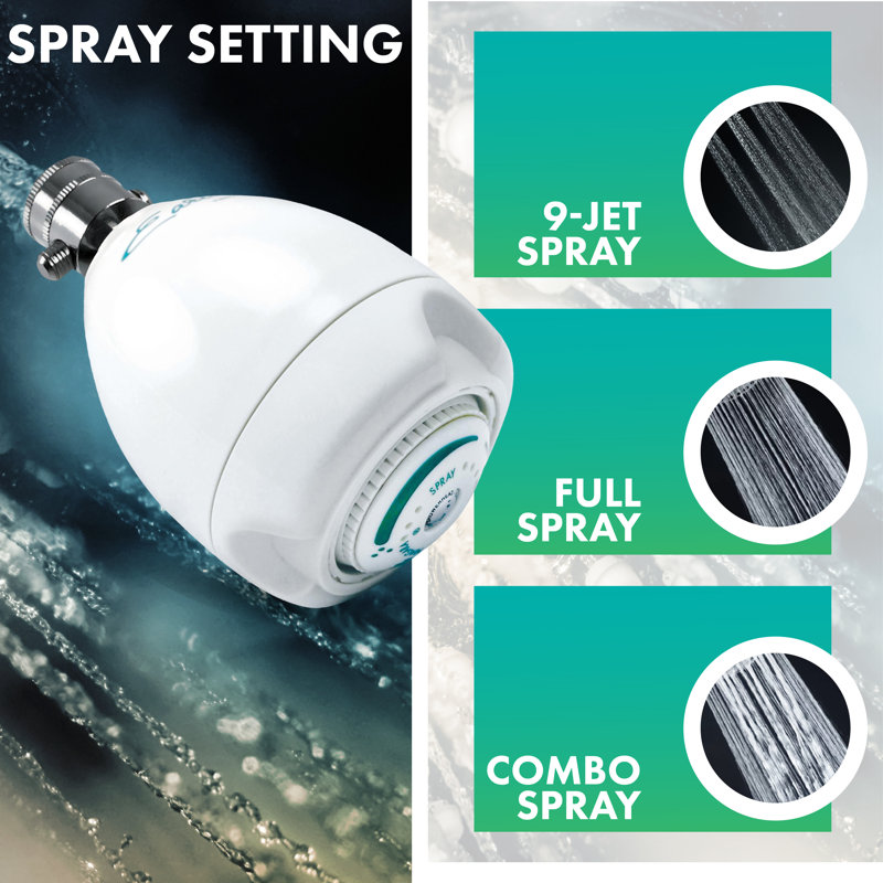 Earth Spa White Matte Adjustable Wall Mounted Shower Head