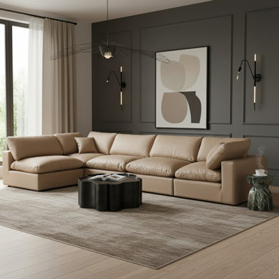 Canapé modulaire réversible en similicuir de 160 po de largeur