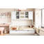 Lit de jour simple en bois avec lit gigogne et armoire - Style attrayant, avec cadre blanc-6540955-6540954