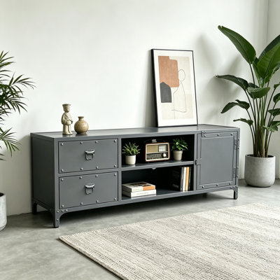 Modern and Simple Grey Metal TV Cabinet