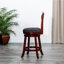 Counter Height Swivel Stool, Cherry Finish, Charcoal Fabric Seat & Charcoal. Hardwood Construction. 360-Degree Rotation. Padded Seat. Stable Flared Legs. Simple Assembly Required