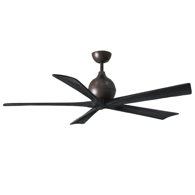 Ventilateur de plafond standard à 5 pales avec télécommande, 60", Bronze texturé, Noir mat