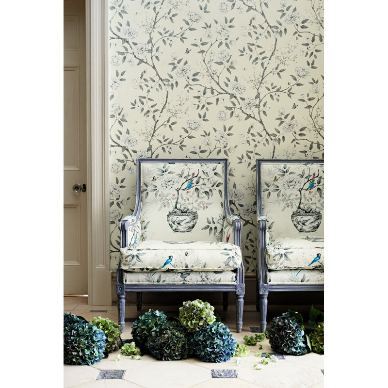Romey's Garden Wallpaper, Sea Green