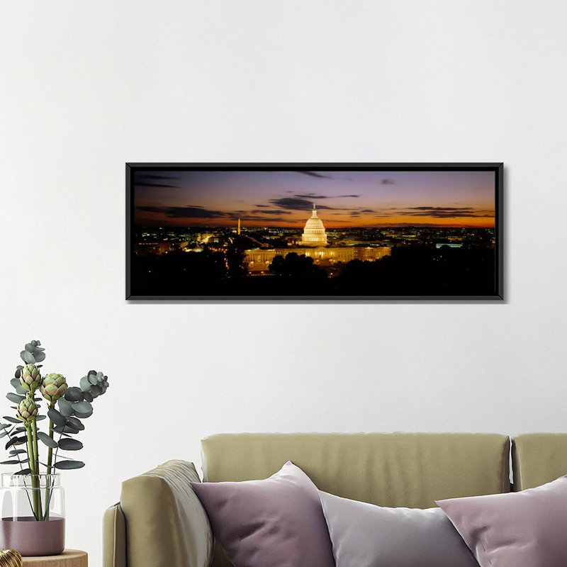 Modern & Contemporary, 12" H x 36" W x 1.5" D, Black Framed