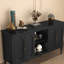 Buffet Gurbachan vintage 4 portes de 150 cm de large avec étagères ouvertes-104823391