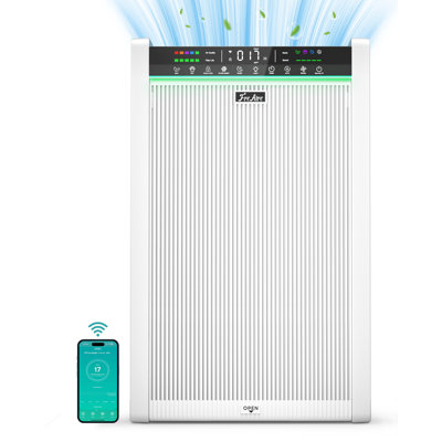 HEPA Air Purifier for Home Bedroom Large Room Up to 3850 Ft², Air Cleaner with Washable Pre-Filter,Air Quality Monitor, ECO Mode, Pet Mode for Pets, Dust, Pollen