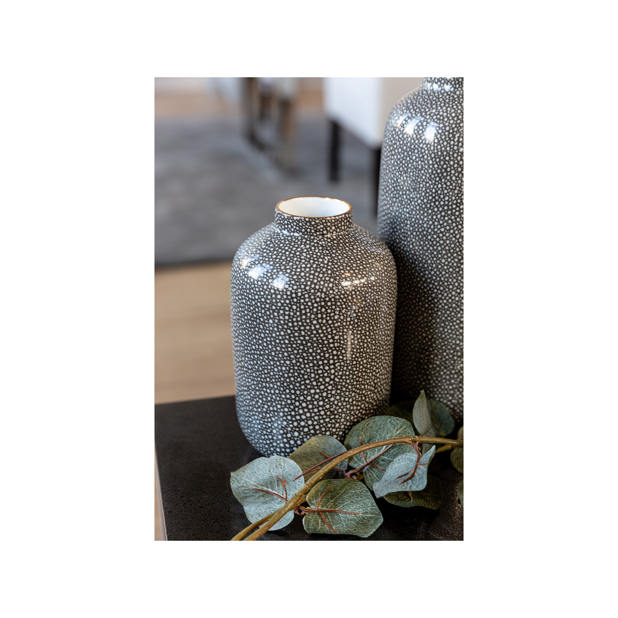Roy Porcelain Gray Smooth Vase, 8.27" H  x 4.72" W x 4.72" D