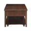 Table basse en noyer avec plateau relevable et espace pour les couvertures