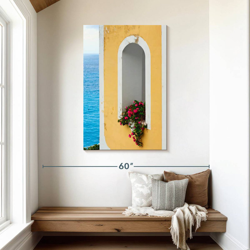 Aime Floral Mediterranean Window, 45" H x 30" W