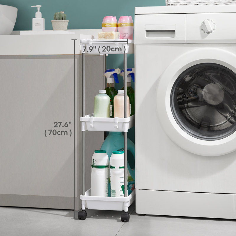 27.559cm H x 7.874cm W Utility Cart, White