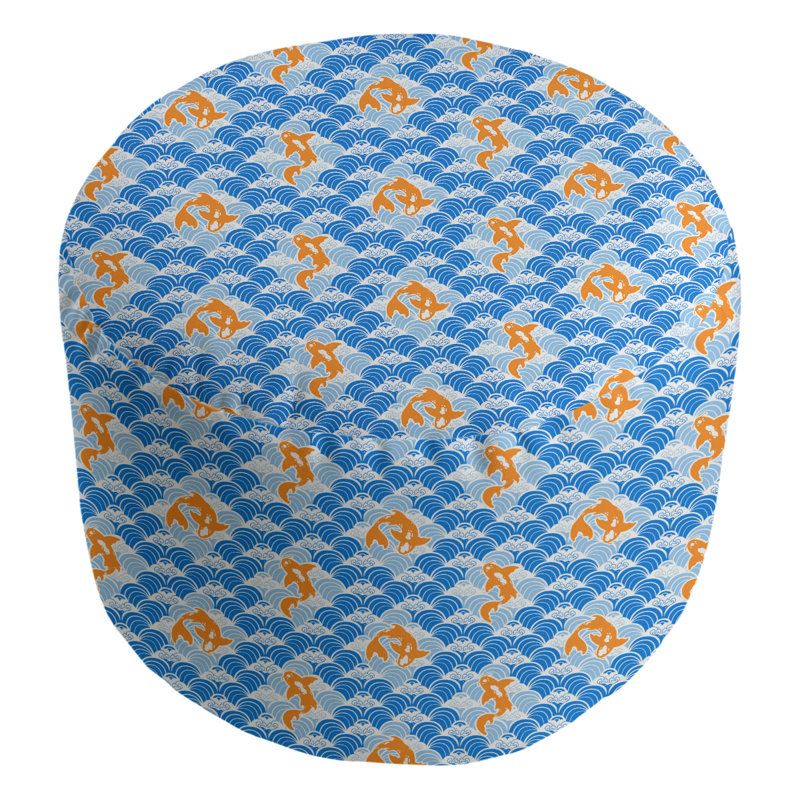 Repose-pieds Avicia, Bleu / abricot
