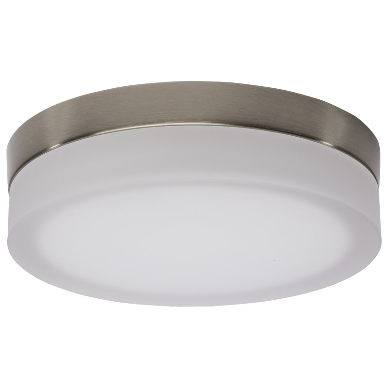 Plafonnier encastré en verre à DEL, Nickel brossé