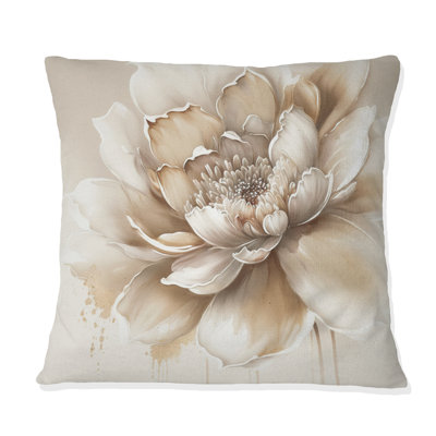 Blooming Beige Floral Design III - Coussin imprimé floral
