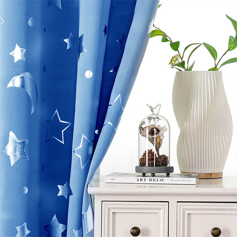 Paire de rideaux avec rideaux superposés de l 63 po x L 52 po pour chambre à coucher, Blue