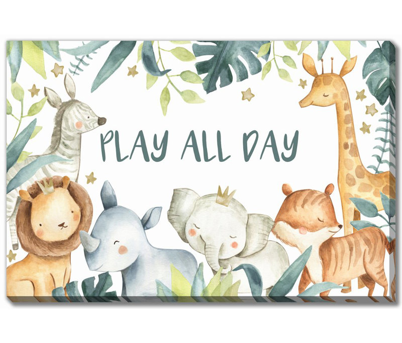 «Play All Day», art mural sur toile, Sans cadre, H 22 po x l 28 po