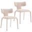 Chaises de salle à manger rembourrées en tissu moderne scandinave moderne avec dossier incurvé en métal et chaises de salle à manger beige-2022907219