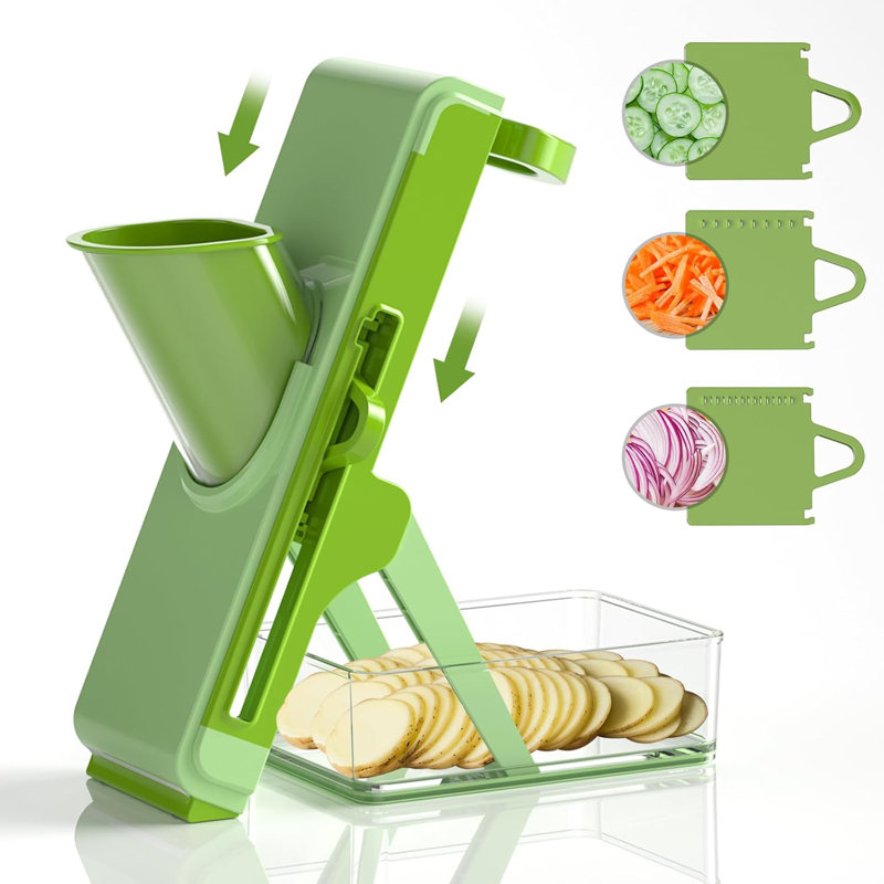 Safe Mandoline For Kitchen, Kitchen Vegetable Slicer, Gray/White