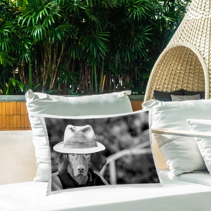 Design de coussin d'extérieur à imprimé champêtre Country Cowboy Dog par SD Graphics Studio