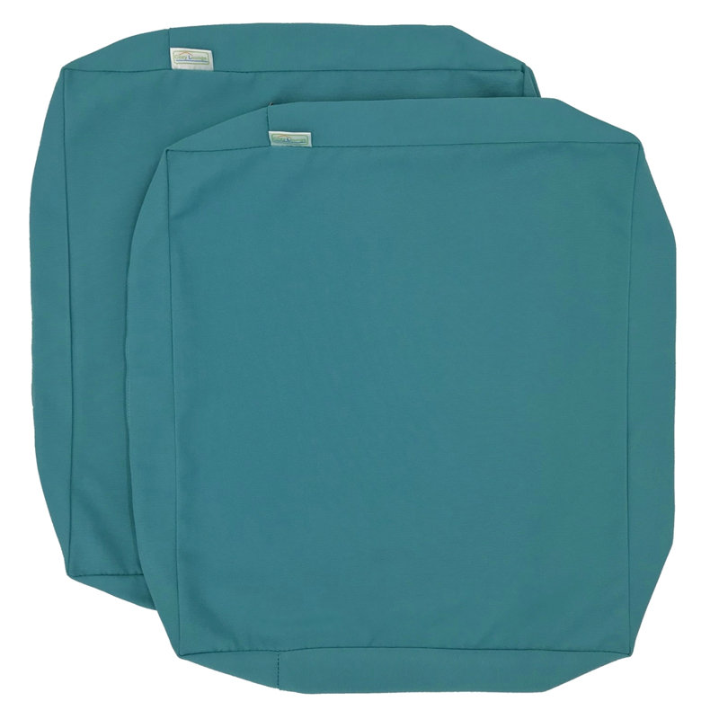 Outdoor 4'' Cushion Cover, Serenity Teal, 22" W x 20" D