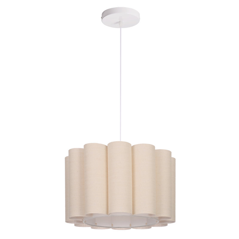 Luminaires suspendus géométriques 1 lumière beige, 9.84" H x 15.74" W x 15.74" D