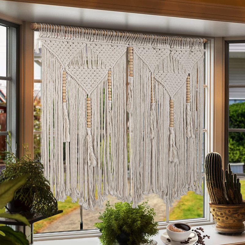 Grande décoration murale en macramé de 43,3 po x 39,4 po Boho