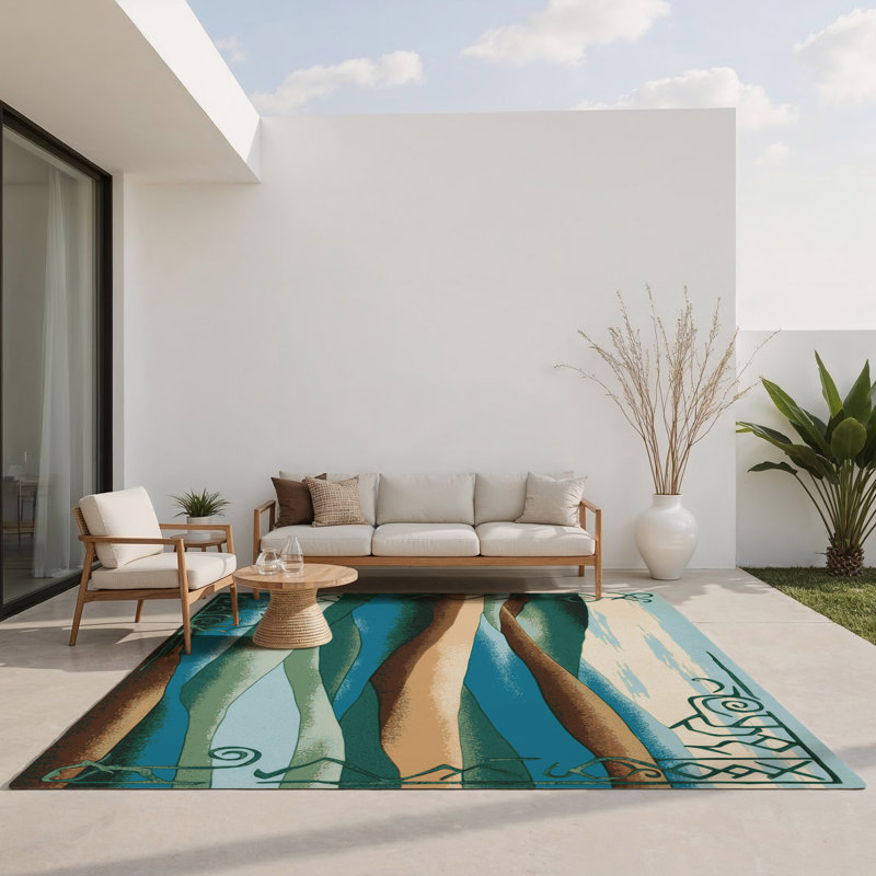 Tapis intérieur et extérieur Moonlit Peaks, Rectangle 5 pi x 7 pi