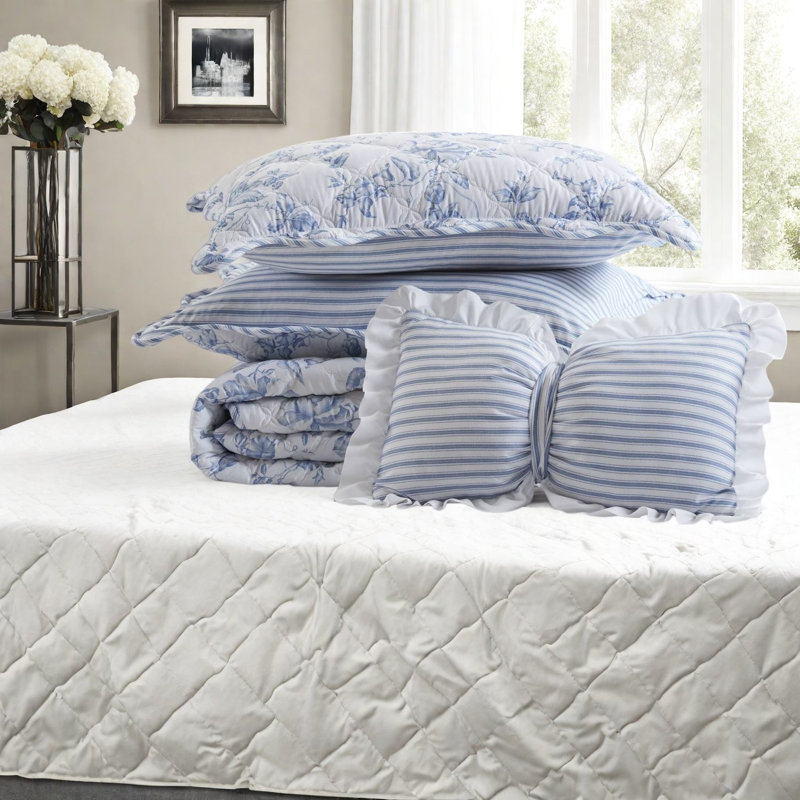 Modern Reversible Bedding Sets, Polyester Full Queen, Floral Home
