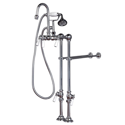 Robinet de robinet de baignoire autoportant à col de cygne avec douche à main et accessoires haut de gamme de Strom Living