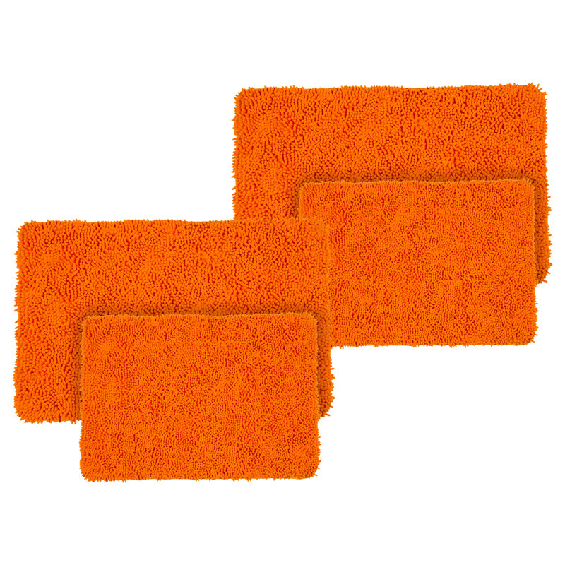 Plymouth Bathroom Rugs - 4-Piece Memory Foam Bathroom Set with Chenille Shag Top and Non-Slip Base - Machine Washable Bath Rugs