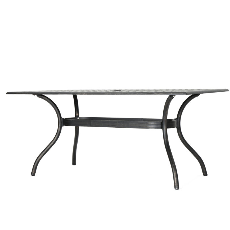 Cast Aluminum 68" Rectangular Patio Table With Copper Gloss Appeal