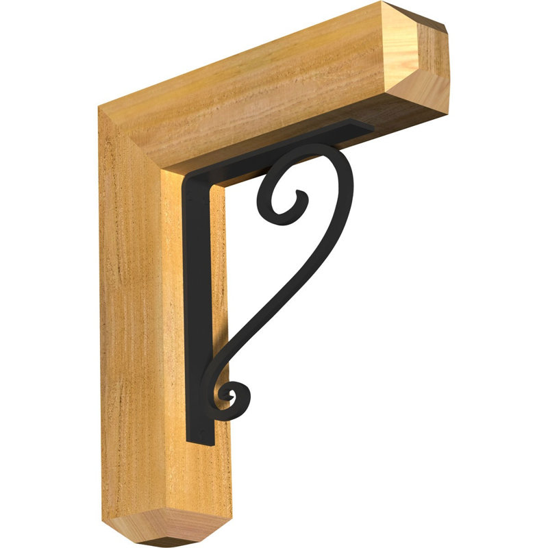 Support de fer Edwards, H 19 po x P 16 po, Cèdre rouge de l'Ouest l 4 po x T 2 po (sciage br