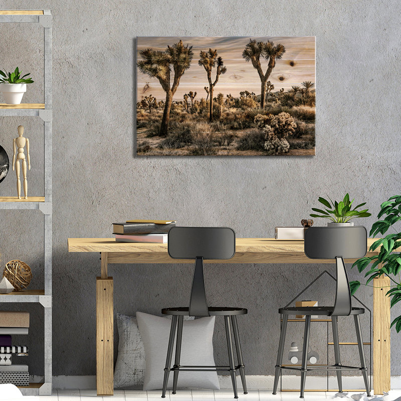 «Joshua Tree Views IX» par Rachel Perry, impression sur bois sans cadre, L 26 po x H 18 po