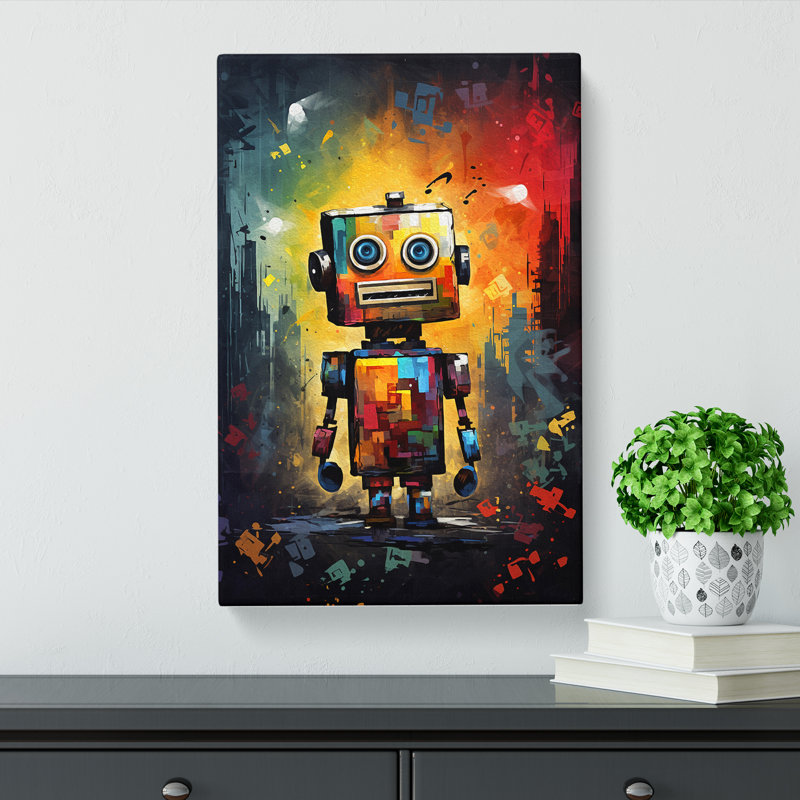 Robot Impressionism Art - Wrapped Canvas, 60cm H x 40cm W x 3cm D