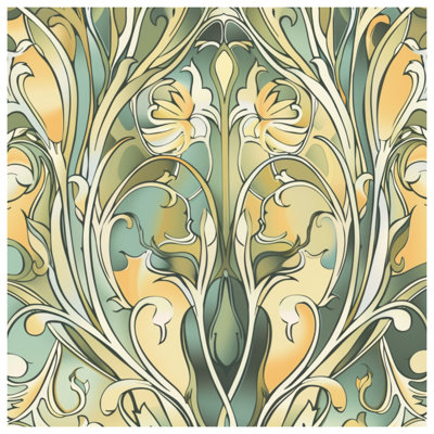 Art Nouveau Floral Quilted Bedspread All Sizes