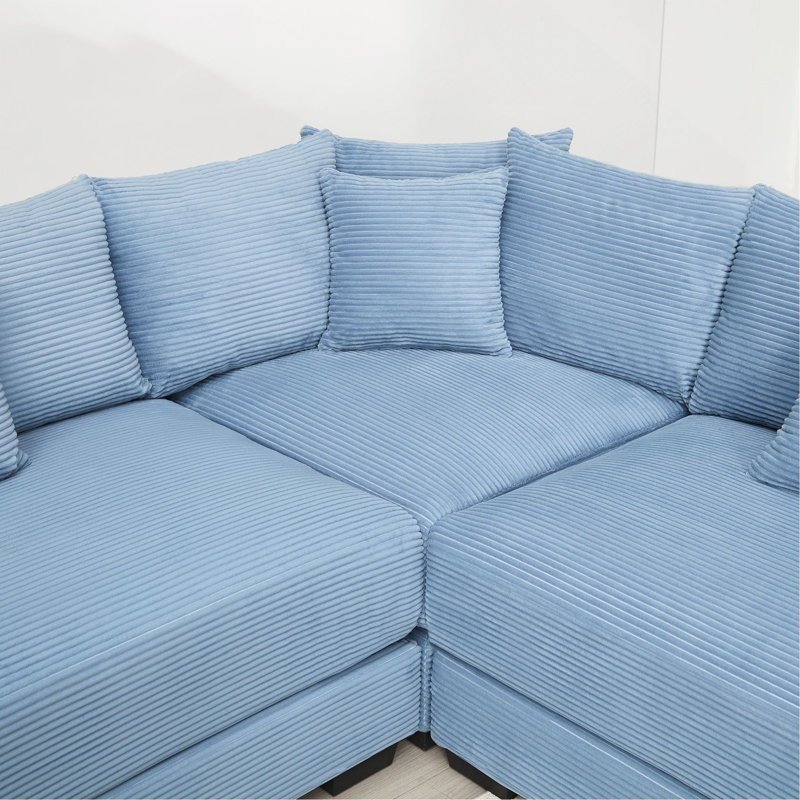 Canapé modulaire surdimensionné 54,3 po Cloud, Bleu