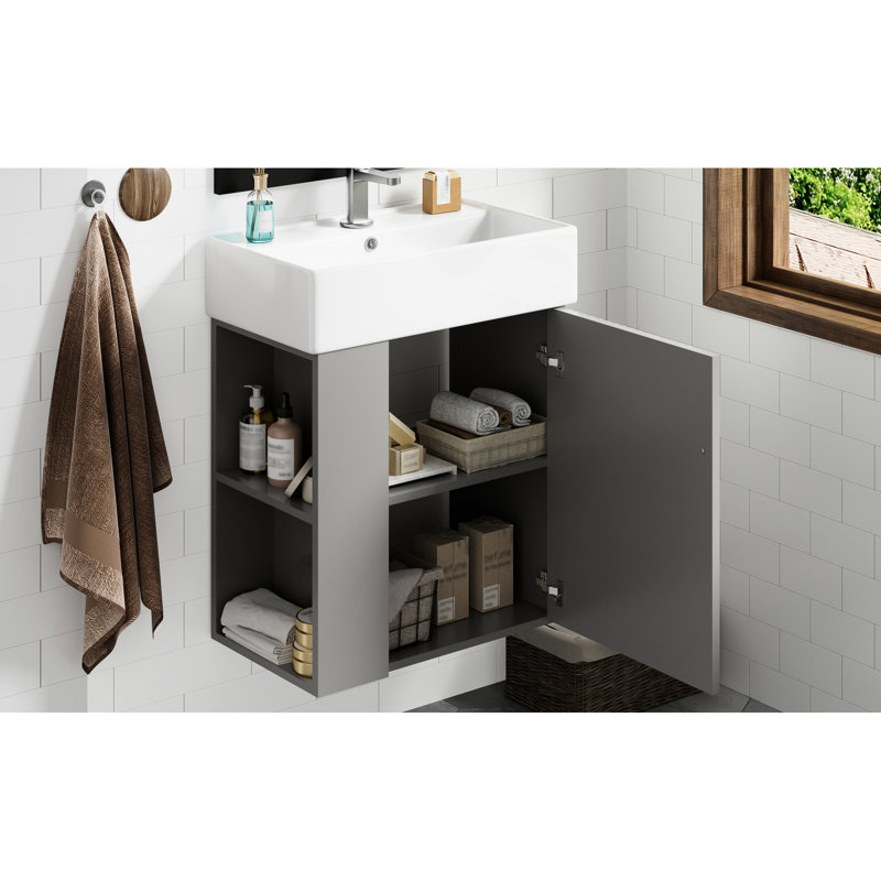 Meuble-lavabo flottant 21,6 po Modern, Grey