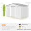 Outsunny 7 x 4ft Metal Garden Shed Waterproof Foundation Kit Light Grey