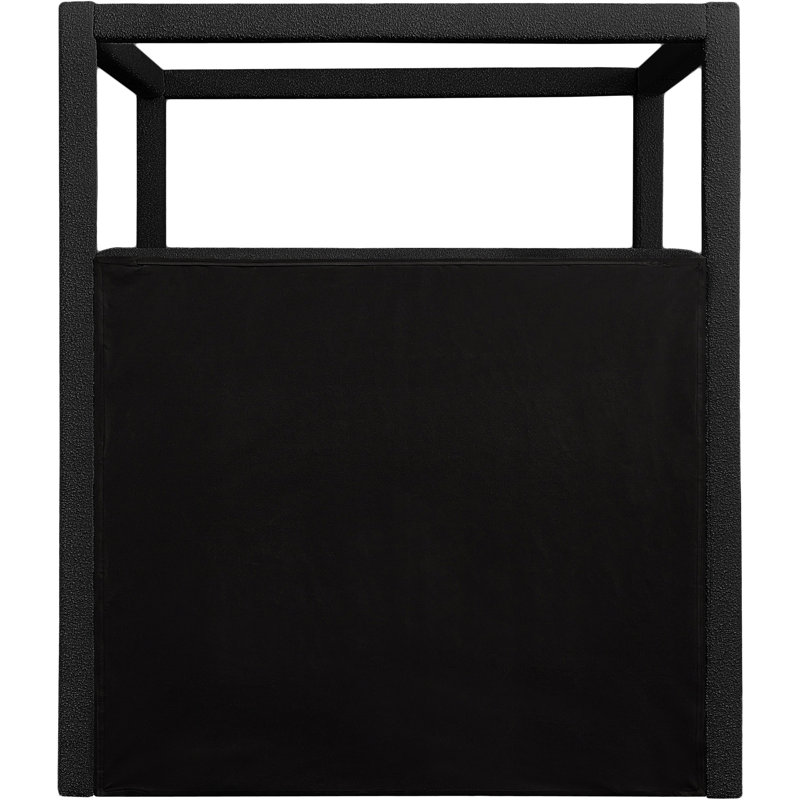 Denn Donnelly Bed, Queen, Black Boucle Fabric