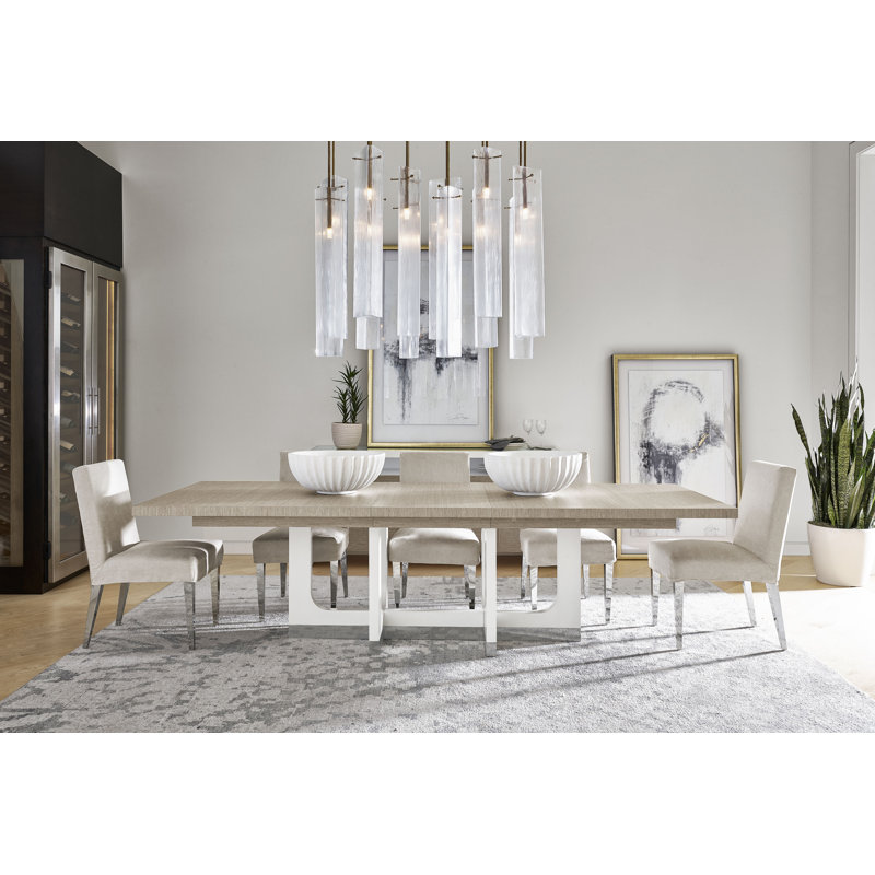 Beige Upholstered Parsons Side Chair with Wood Frame