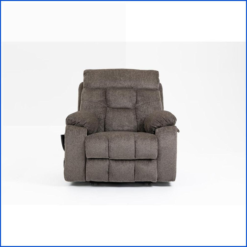 Recliners Oversized Lift Chair with Massage, Heating, Dual OKIN Motors | Dark Brown Chenille, Chenille - Brown