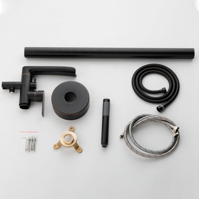 Oil Rubbed Bronze Freestanding Tub Filler with Hand Shower