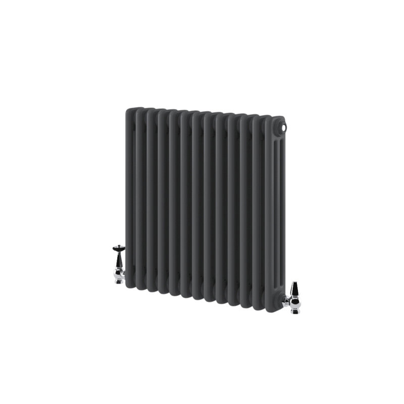 Uxbridge Horizontal Traditional Colosseum Radiator, Grey, 600mm H x 605mm W x 130mm D